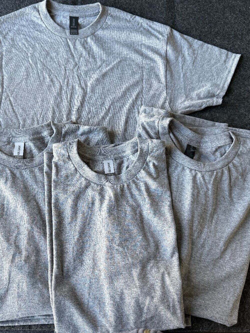 Gildan T Shirt Lot 4 Mixed Sizes Gray DryBlend